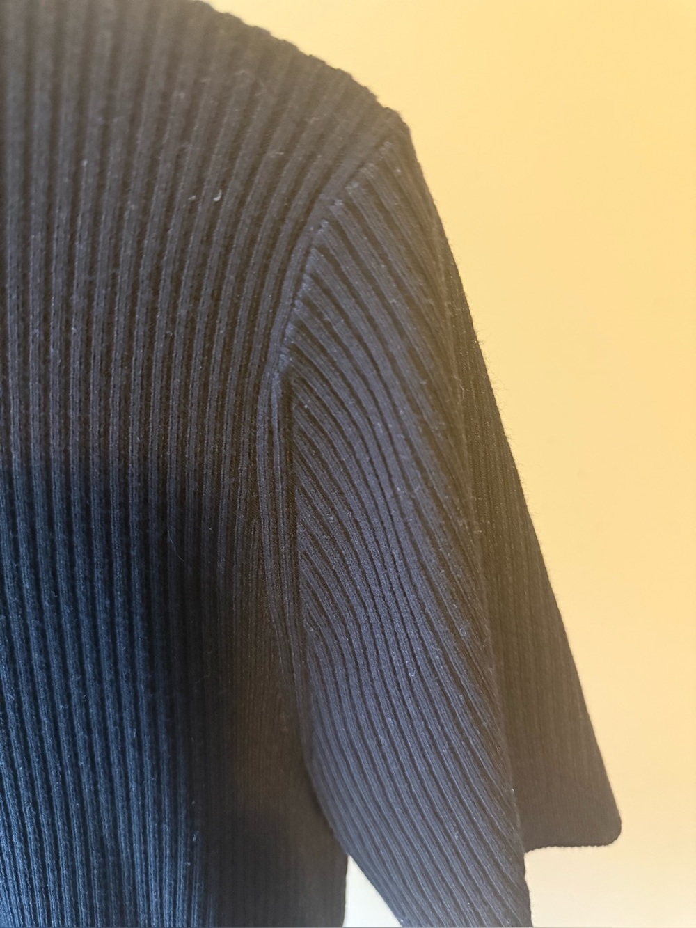 NWOT Talbots Classic Black Ribbed Polo Top SZ MED - Picture 5 of 12